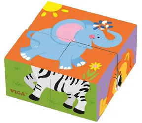 VIGA Obrázkové kostky Zoo / 4 kostky / od 24 měsíců