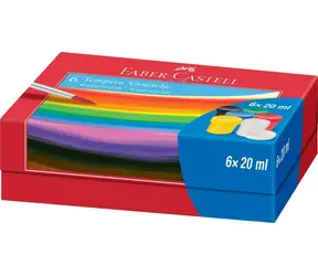 Faber-Castell Temperové barvy 6x20 ml / Temperové barvy / Vysoce pigmentované / Vodou ředitelné