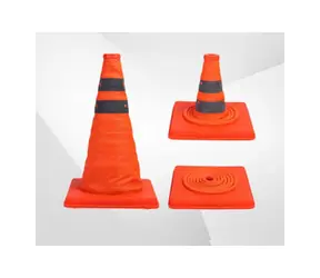STABLECAM Výsuvný bezpečnostní kužel pro dron oranžová / Reflexní pruhy / Oxford 300D + PP / 24,5 × 24,5 × 45 cm / 330 g