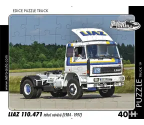 RETRO-AUTA Puzzle TRUCK č.19 Liaz 110.471 tahač návěsů / 1984-1997 / 40 dílků / 32 × 24 cm