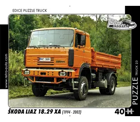 RETRO-AUTA Puzzle TRUCK č.23 ŠKODA Liaz 18.29 XA (1994-2002) / 40 dílků / 32 x 24 cm