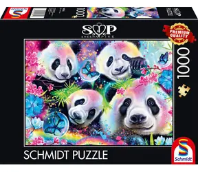 SCHMIDT Puzzle Neon: Pandy / 1000 dílků