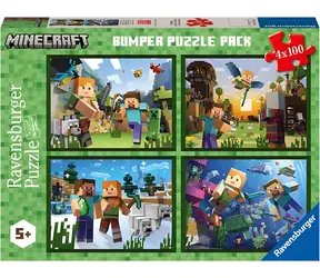 RAVENSBURGER Puzzle Minecraft / 4x100 dílků / 36 x 26 cm