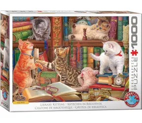 EUROGRAPHICS Puzzle Kočičí knihovna / 1000 dílků