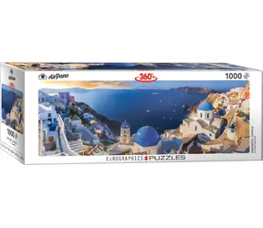 EUROGRAPHICS Panoramatické puzzle Santorini, Řecko / 1000 dílků / 99 x 33 cm