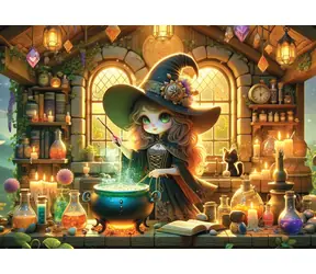 YAZZ Puzzle Roztomilá čarodějka / 1000 dílků / od 14 let