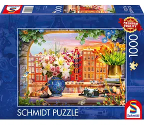 SCHMIDT Puzzle Návštěva Amsterdamu / 1000 dílků / 69,3 × 49,3 cm