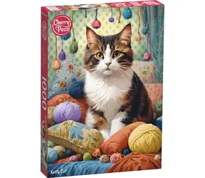 CHERRY PAZZI Puzzle Kočka v přízi / 1000 dílků / 50 × 70 cm