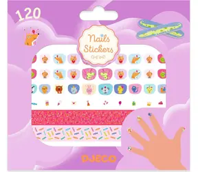 DJECO Samolepky na nehty Happy Birthday / Manikúra / 120 ks / 2 pilníčky