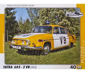 RETRO-AUTA Puzzle č.47 Tatra 603 - 2 VB (1979) / 40 dílků / 32 × 24 cm