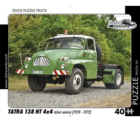 RETRO-AUTA Puzzle TRUCK č.39 Tatra 138 NT 4x4 tahač návěsů / 1959–1972 / 40 dílků / 32 x 24 cm