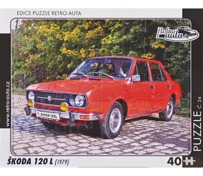 RETRO-AUTA Puzzle č.24 Škoda 120 L (1979) / 40 dílků / 32 x 24 cm
