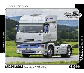 RETRO-AUTA Puzzle TRUCK č.13 Škoda Xena tahač návěsů (1998-1999) / 40 dílků / 32 × 24 cm