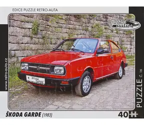 RETRO-AUTA Puzzle č.16 ŠKODA GARDE (1983) / 40 dílků / 32 x 24 cm