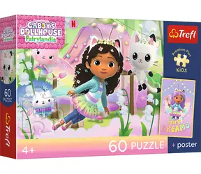 TREFL Puzzle Premium Plus Kids Gábinin kouzelný domek: Kočičí svět / 60 dílků / 27 x 20 cm