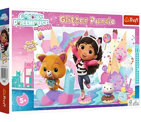TREFL Svítící puzzle Gábinin kouzelný domek: S kamarády / 100 dílků / 41 x 27,5 cm / věk 5+