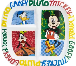 STOR Dětský obdélníkový talíř Mickey Mouse / Dětský talíř / Bez BPA / Do mikrovlnné trouby / 22x19,5 cm