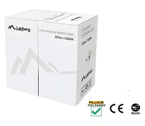 Lanberg UTP kabel Cat5e 305m drát CU šedá / Síťový kabel / 100 MHz / AWG24 / Fluke Passed