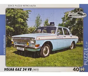 RETRO-AUTA Puzzle č.57 VOLHA GAZ 24 VB (1977) / 40 dílků / 32 x 24 cm