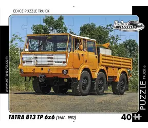 RETRO-AUTA Puzzle TRUCK č.6 Tatra 813 TP 6x6 (1967-1982) / 40 dílků / 32 × 24 cm
