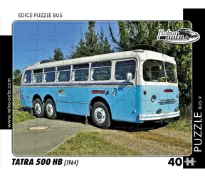 RETRO-AUTA Puzzle BUS č.09 Tatra 500 HB (1964) / 40 dílků / 32 x 24 cm