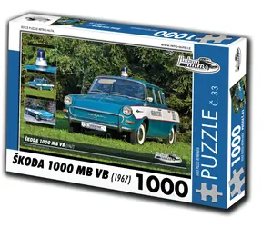 RETRO-AUTA Puzzle Škoda 1000 MB VB (1967) č. 33 / 1000 dílků / 66 × 47 cm