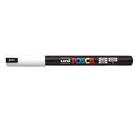 POSCA PC-1MR bílá / Popisovač / Akrylový / Kulatý hrot 0,7 mm / Rychleschnoucí