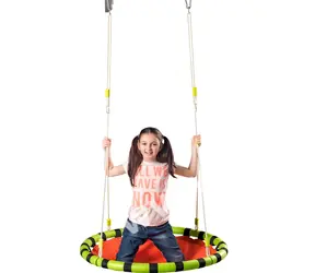 WOODY Skládací houpací kruh oranžová / Nosnost 80 kg / Průměr 103 cm