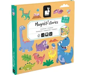 JANOD Magnetické příběhy Dinosauři / Magnetická knížka / 30 magnetických dílků