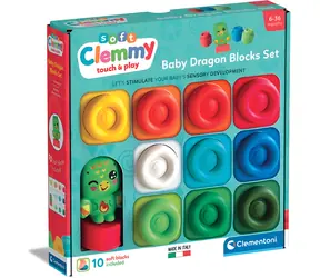 Clementoni Soft Clemmy / Sada měkkých kostek / 10 kusů / figurka draka