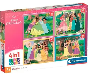 CLEMENTONI Puzzle Disney Princezny 4v1 / 12+16+20+24 dílků / od 3 let