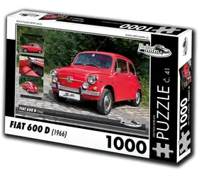 RETRO-AUTA Puzzle č. 41 Fiat 600 D (1966) / 1000 dílků / 66 × 47 cm