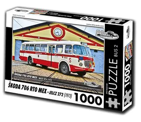 RETRO-AUTA Puzzle BUS č.2 Škoda 706 RTO MEX (1973) / 1000 dílků / 66 × 47 cm