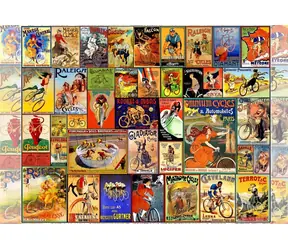 GRAFIKA Puzzle Vintage plakáty s koly / 1000 dílků / 69 × 47,8 cm