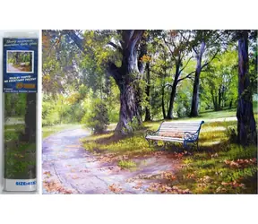 NORIMPEX Diamantové malování Prosluněná lavička / 30x40 cm