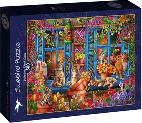 BLUEBIRD Puzzle Parapet s kočkami / 500 dílků