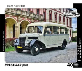 RETRO-AUTA Puzzle BUS č.11 Praga RND (1949) / 40 dílků / 32 x 24 cm