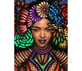 NORIMPEX Diamantové malování Africká žena / Diamantové malování / 30x40 cm
