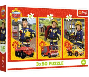 TREFL Puzzle Požárník Sam: Tým z požární stanice / 3x50 dílků / od 4 let