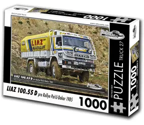 RETRO-AUTA Puzzle TRUCK č.27 Liaz 100.55 D / Rallye Paříž-Dakar (1985) / 1000 dílků / rozměr 66 × 47 cm