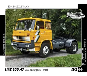 RETRO-AUTA Puzzle TRUCK č.8 Liaz 100.47 tahač návěsů (1977-1984) / 40 dílků / 32 × 24 cm