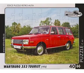 RETRO-AUTA Puzzle č.43 Wartburg 353 Tourist (1976) / 40 dílků / 32 × 24 cm