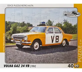 RETRO-AUTA Puzzle č.69 Volha GAZ 24 VB (1984) / 40 dílků / 32 × 24 cm