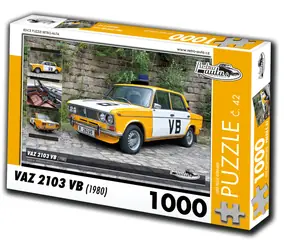 RETRO-AUTA Puzzle č. 42 VAZ 2103 VB (1980) / 1000 dílků / 66 × 47 cm