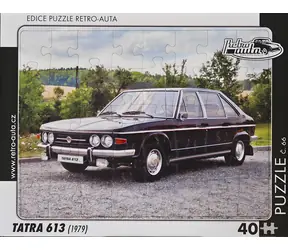 RETRO-AUTA Puzzle č.66 Tatra 613 (1979) / 40 dílků / 32 × 24 cm