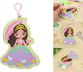 JOKOMISIADA Diamantové malování peněženka Princezna / Diamantové malování / 12 samolepek