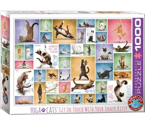 EUROGRAPHICS Puzzle Kočičí jóga / 1000 dílků / 67,63 x 48,89 cm
