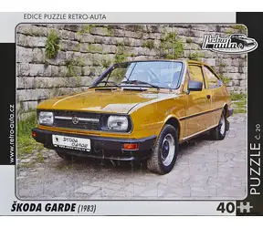 RETRO-AUTA Puzzle č.20 Škoda Garde (1983) / 40 dílků / 32 x 24 cm