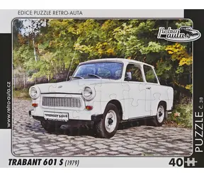 RETRO-AUTA Puzzle č.38 Trabant 601 S (1979) / 40 dílků / 32 × 24 cm