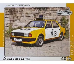 RETRO-AUTA Puzzle č.77 Škoda 120 L VB (1987) / 40 dílků / 32 x 24 cm